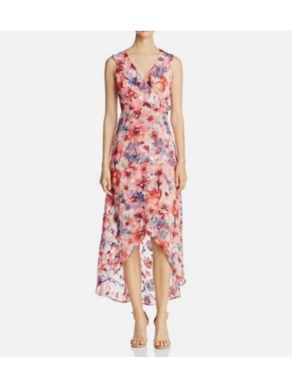 Cupio Women's Floral Sleeveless High-low Dress, size Medium